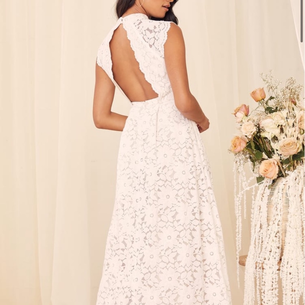 White lace midi dress. Never worn with tags.